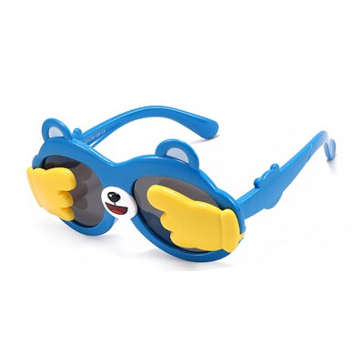 Kid's Acetate Frame Flexible Anti UV Protection Oval Sunglasses