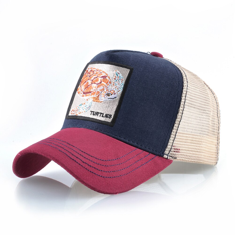 Men's Cotton Back Strap Baseball Animal Pattern Outdoor Mesh Cap