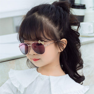 Kid's Alloy Frame Outdoor Oval Pattern Trendy UV400 Sunglasses