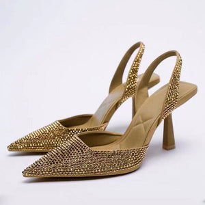 Women's PU Pointed Toe Slip-On Thin Heels Wedding Pumps Shoes