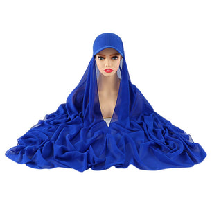 Women's Arabian Polyester Headwear Plaid Elegant Hijabs