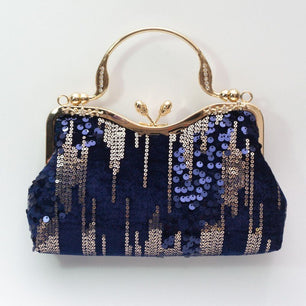 Women's PU Leather Hasp Closure Sequin Pattern Elegant Handbags