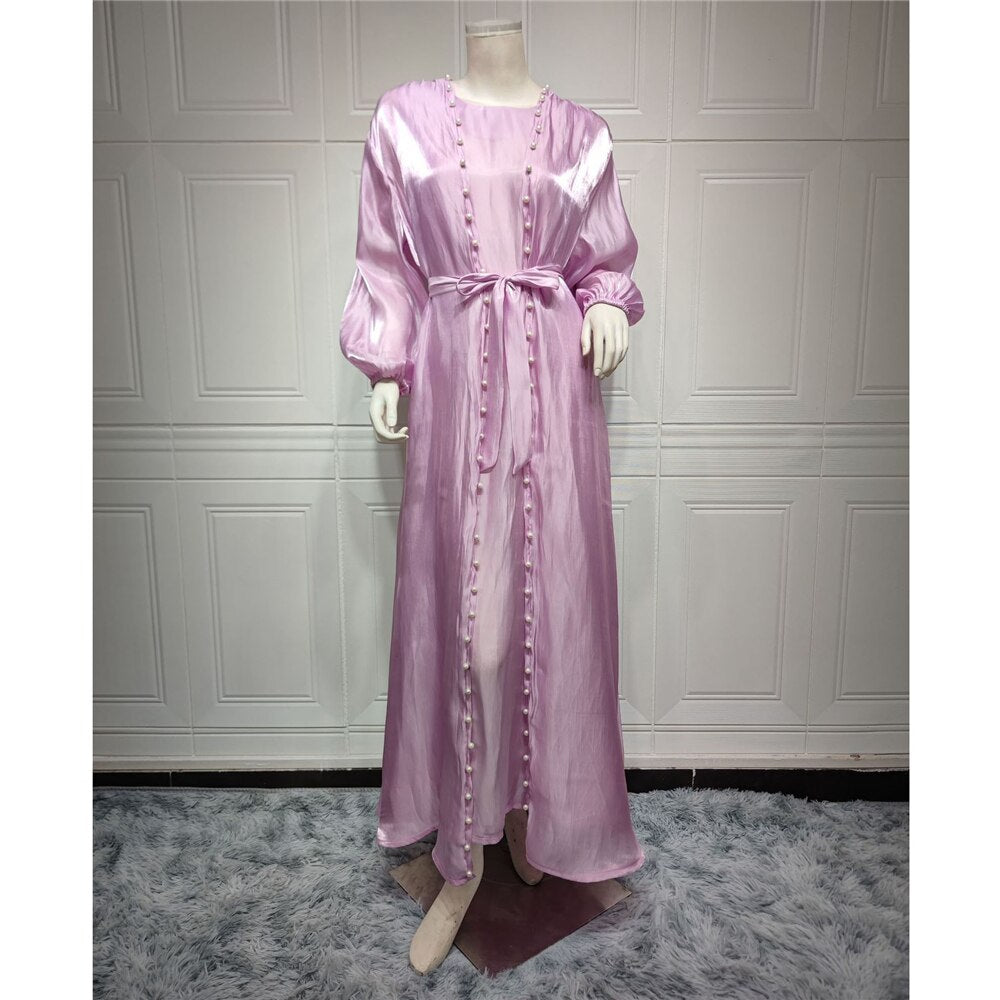 Women's Arabian Polyester Full Sleeve Plain Casual Long Abaya