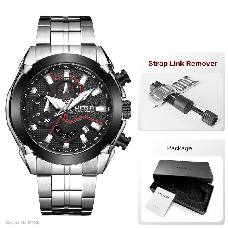 Men's Alloy Buckle Clasp Waterproof Quartz Trendy Round Watches