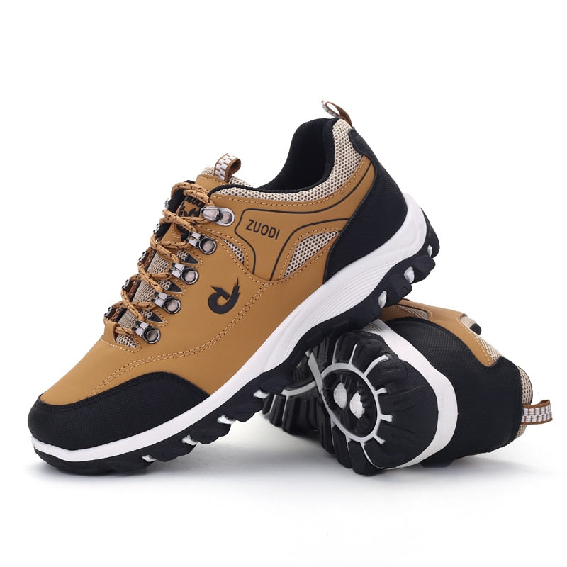 Men's Round Toe PU Breathable Lace-Up Outdoor Casual Wear Shoes