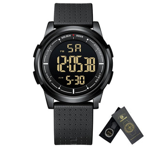 Men's Silicon Digital Buckle Clasp Waterproof Elegant Wrist Watch