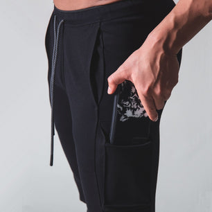 Men's Polyester Drawstring Closure Fitness Sport Wear Gym Trouser