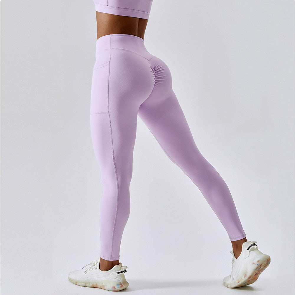 Women's Spandex High Elastic Waist Seamless Workout Yoga Leggings