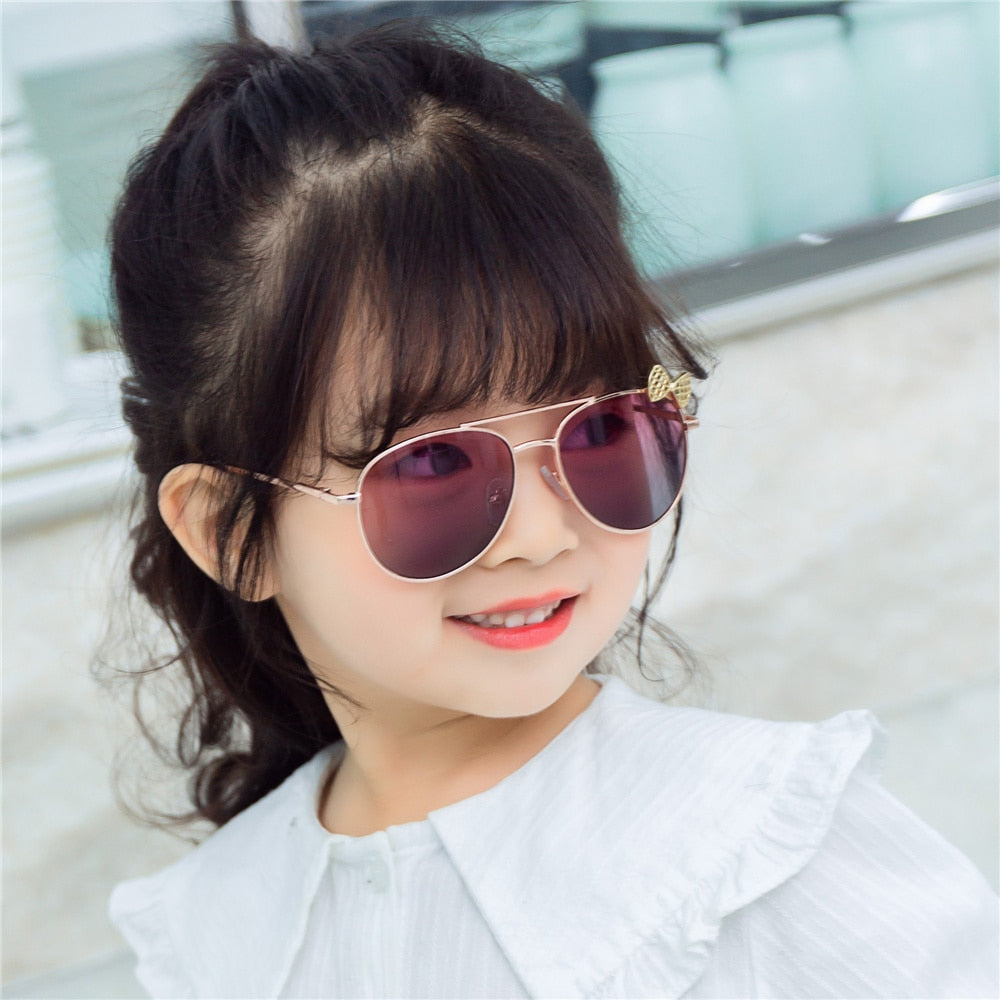 Kid's Alloy Frame Outdoor Oval Pattern Trendy Party Sunglasses