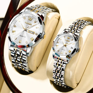 Men's Stainless Steel Folding Clasp Waterproof Quartz Watches