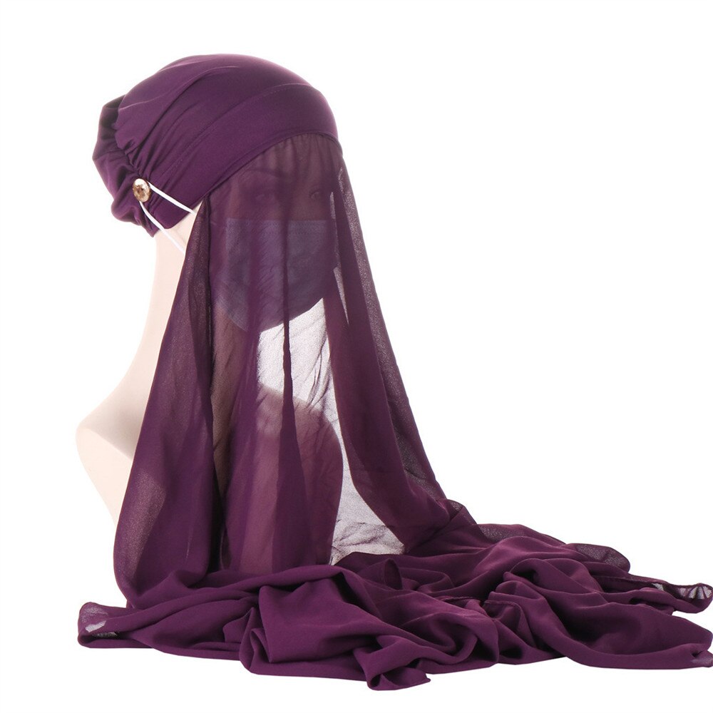 Women's Arabian Polyester Headwear Plain Hijabs