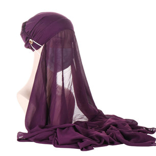 Women's Arabian Polyester Headwear Plain Hijabs