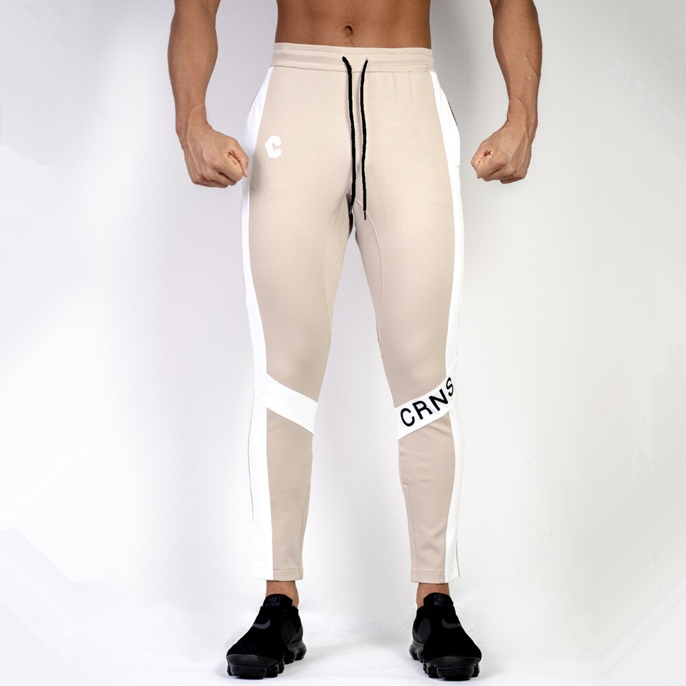 Men's Cotton Drawstring Closure Fitness Running Sport Trousers