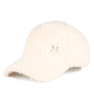 Women's Fur Solid Pattern Elegant Trendy Casual Wear Baseball Cap