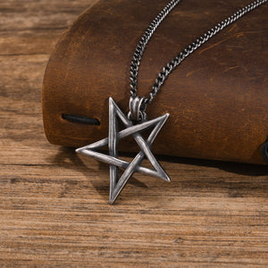 Men's 100% Stainless Steel Link Chain Star Pendant Necklace