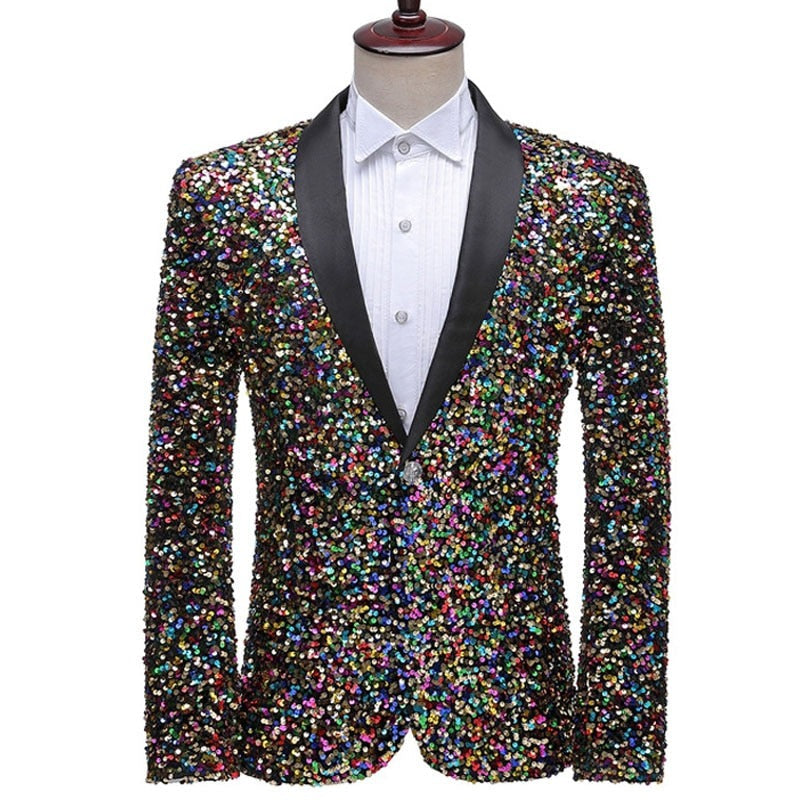 Men's Polyester Full Sleeve Single Button Closure Wedding Blazer