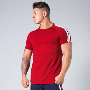 Men's Cotton Short Sleeves Gym Fitness Running Workout T-Shirt