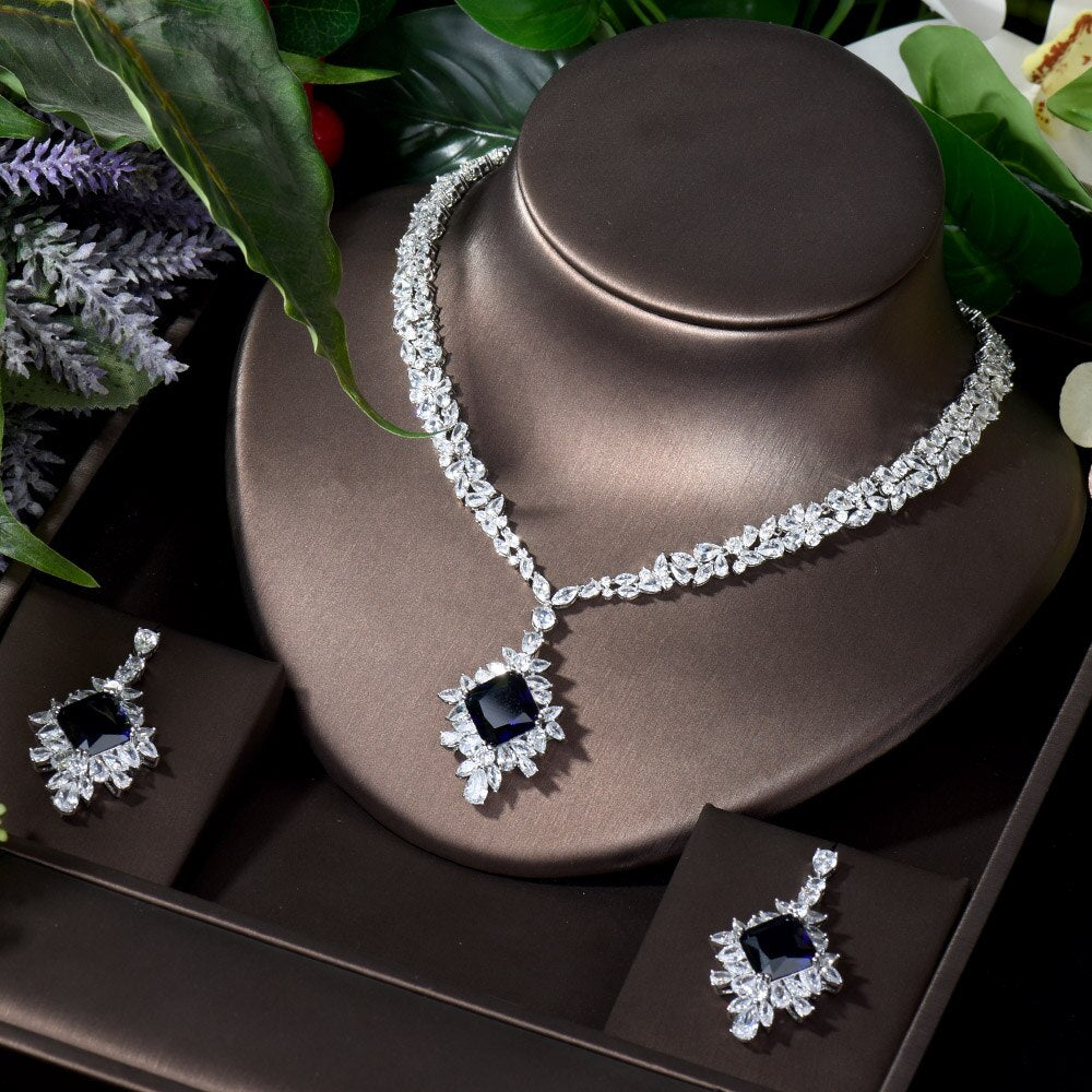 Women's Copper Cubic Zirconia Bridal Wedding Trendy Jewelry Set