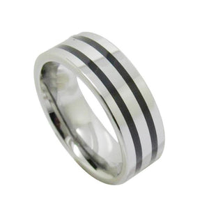 Men's Metal Tungsten Round Shaped Channel Setting Trendy Ring