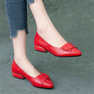 Women's Microfiber Pointed Toe Slip On Closure Solid Casual Shoes