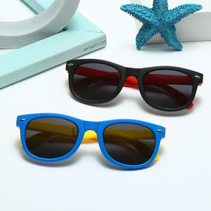 Kid's Polycarbonate Frame Square Shaped UV400 Vintage Sunglasses