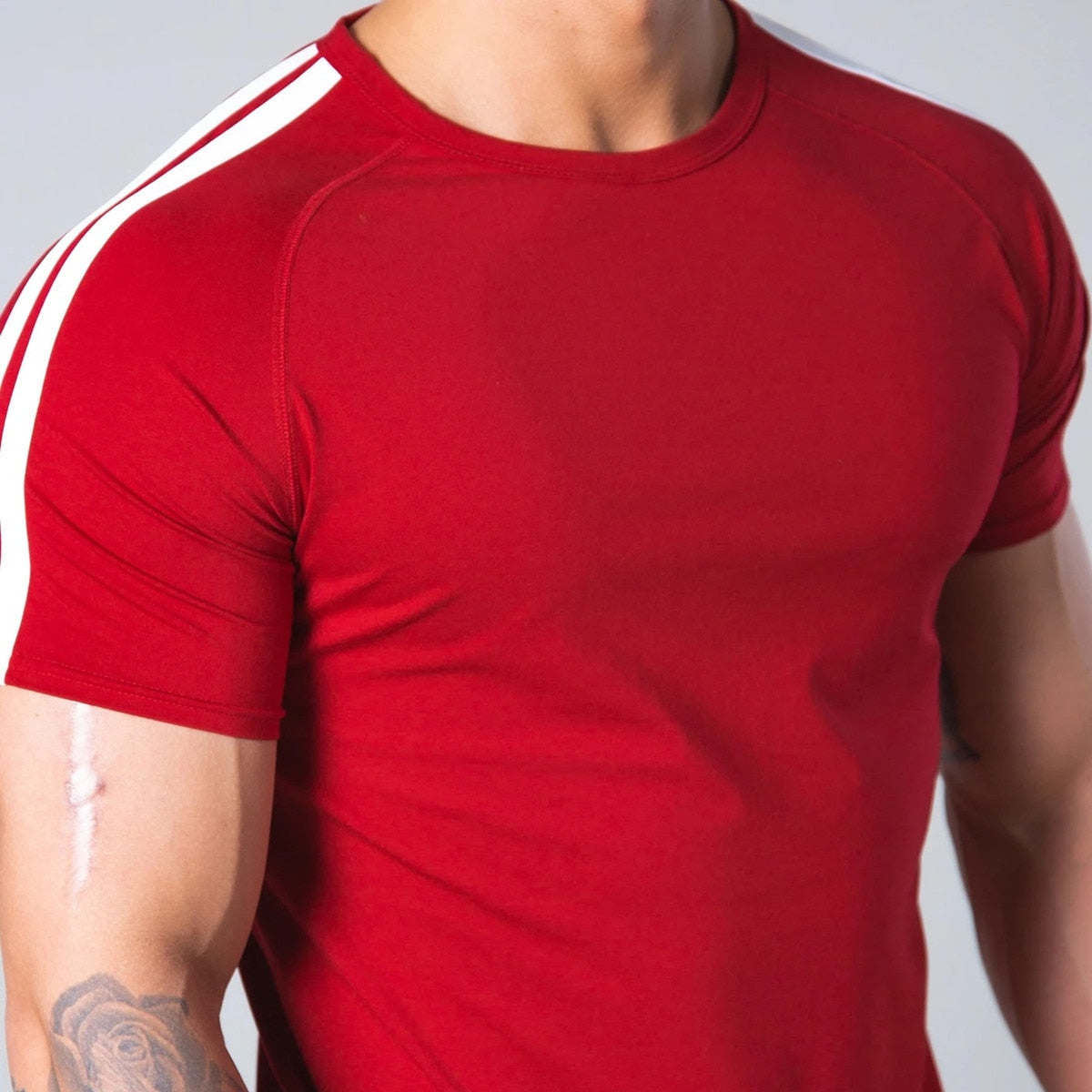 Men's Cotton Short Sleeves Gym Fitness Running Workout T-Shirt