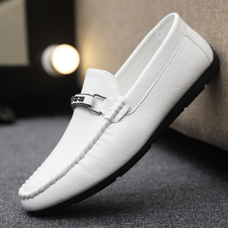 Men's PU Round Toe Slip-On Closure Breathable Casual Wear Shoes