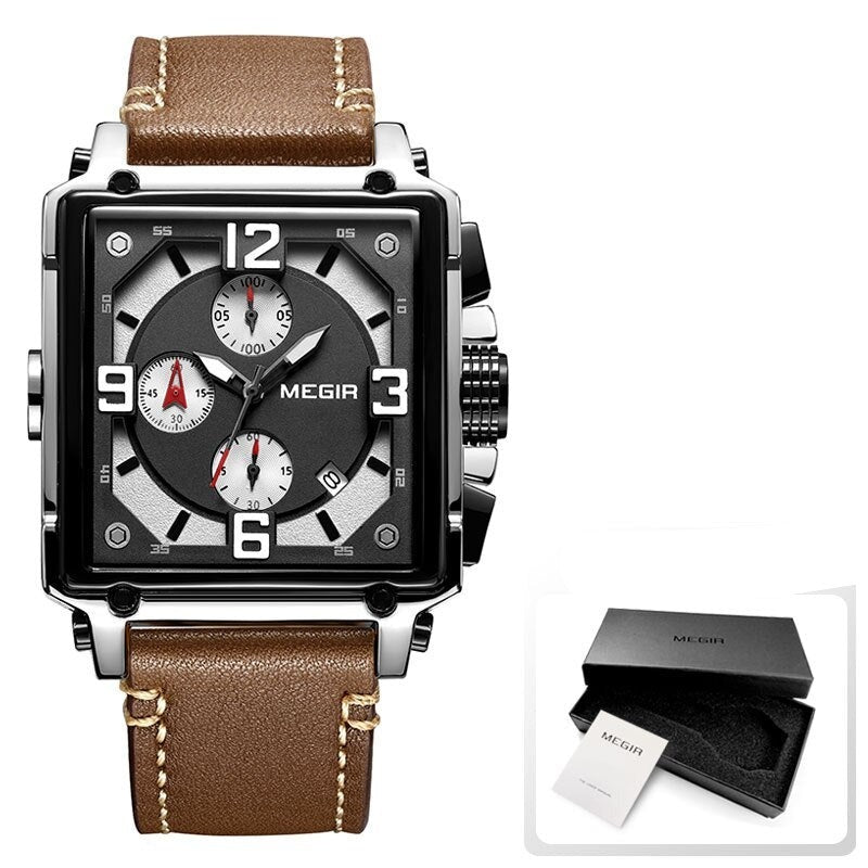 Men's Alloy Buckle Clasp Water-Resistant Quartz Square Watches