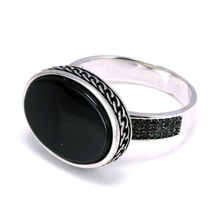 Men's 100% 925 Sterling Silver Oval Pattern Vintage Elegant Ring