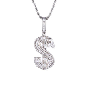 Men's Copper Cubic Zircon Link Chain Hip-Hop Geometric Necklace