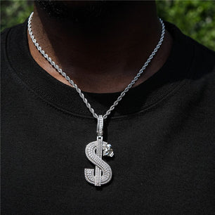 Men's Copper Cubic Zircon Link Chain Hip-Hop Geometric Necklace