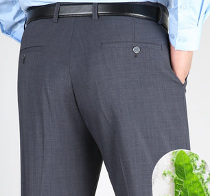 Men's Linen High Waist Zipper Fly Closure Plain Casual Pants
