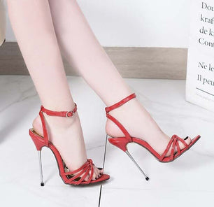 Women's PU Buckle Strap Closure Thin Heel Pumps Ankle Sandals