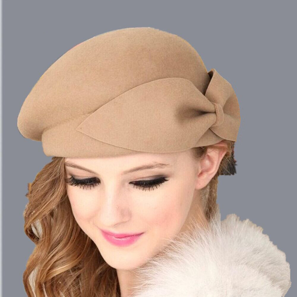 Women's 100% Wool Solid Pattern Casual Wear Trendy Flat Cap