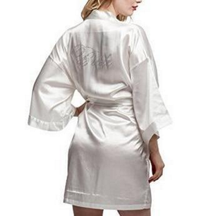 Women's Open Stitch Short Flare Sleeve Plain Waist Knot Nightgown