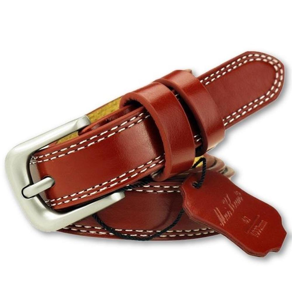 Women's Genuine Leather Plain Alloy Pin Buckle Closure Waistband Belts