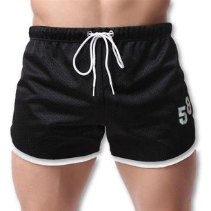 Men's Low Drawstring Waist Plain Quick Dry Beachwear Flare Shorts