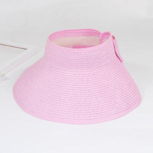 Women's Round Straw Linen Adjusted-Straps Wide Brim Sun Hats