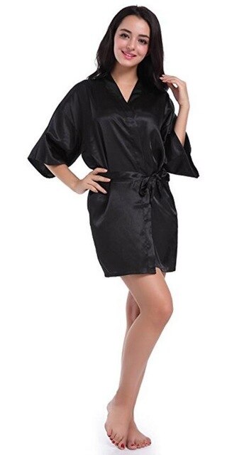 Women's Open Stitch Flare Sleeve Plain Belted Waist Nightgown