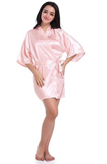 Women's Open Stitch Flare Sleeve Plain Belted Waist Nightgown