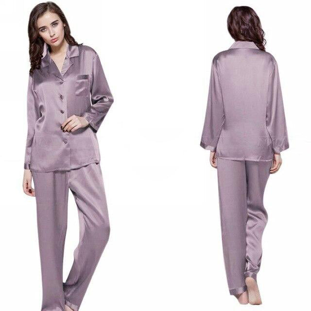 Women's Long Sleeve Button Down Shirt With Pant Pajama Set