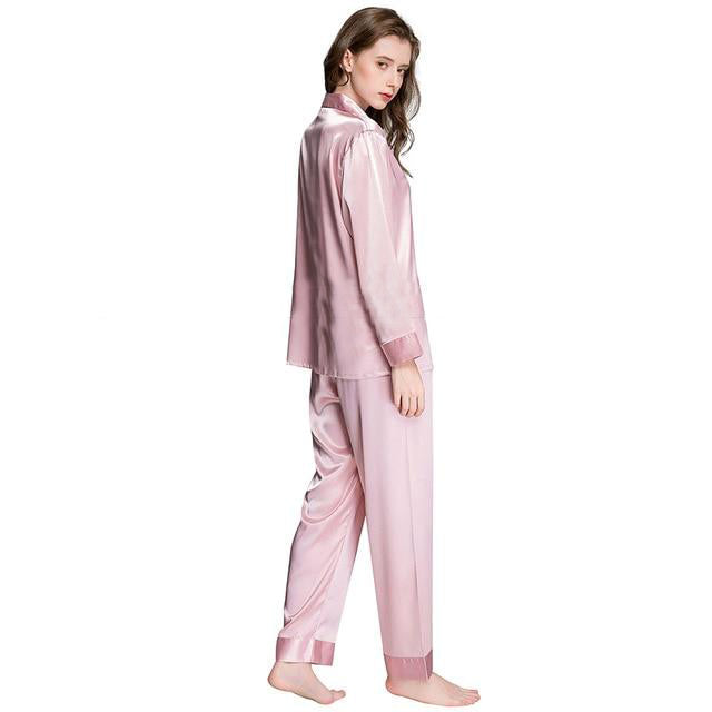 Women's Long Sleeve Button Down Shirt With Pant Pajama Set