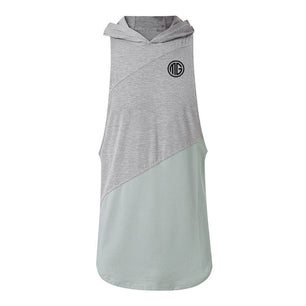 Men's O-Neck Sleeveless Quick Dry Sportswear Hooded Stringer Vests