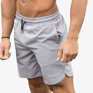 Men's Elastic Drawstring Waist Plain Quick-Dry Pocket Beachwear Short