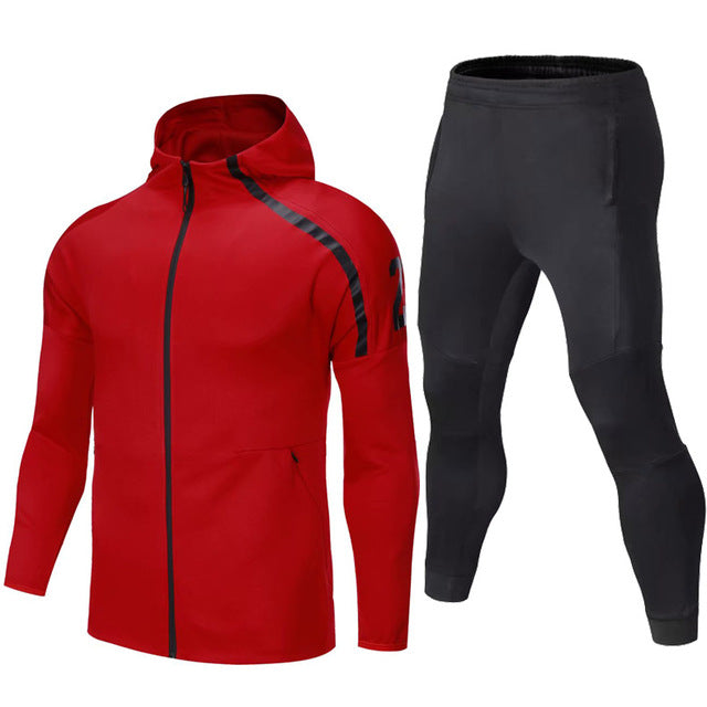 Men's Long Sleeve Compression Jacket With Legging Workout Set