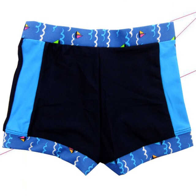 Kid's Elastic Waist Plain Printed Quick Dry Trunk Beachwear Shorts
