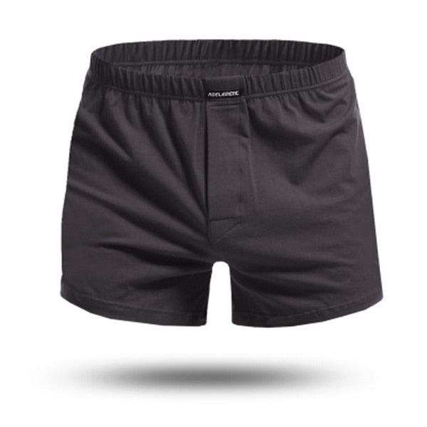 Men's Low Elastic Waist Plain Comfortable Loose Boxer Shorts