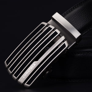 Men's Genuine Leather Plain Strap Alloy Automatic Buckle Belt