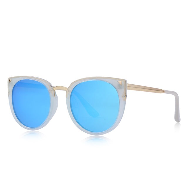 Kid's Cat Eye Mirror Lens Thin Alloy Frame Polarized Sunglasses