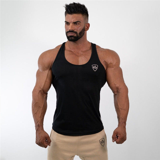 Men's Round Neck Sleeveless Quick Dry Sporty Stringer Vests